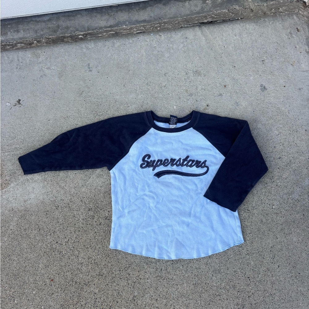 GAP Kids Superstar Raglan Shirt - Light Blue and Navy